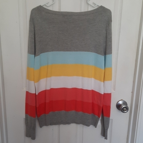 LIZ Claiborne Spring Colors Striped Sweater Large - Picture 2 of 6